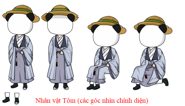 Nhân vật Tôm(các góc chính nhìn diện)