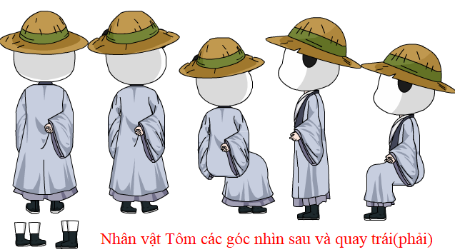 Nhân vật Tôm-góc sau và nghiêng
