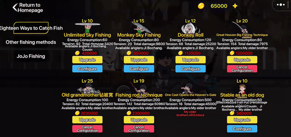 Cửa hàng skill câu cá