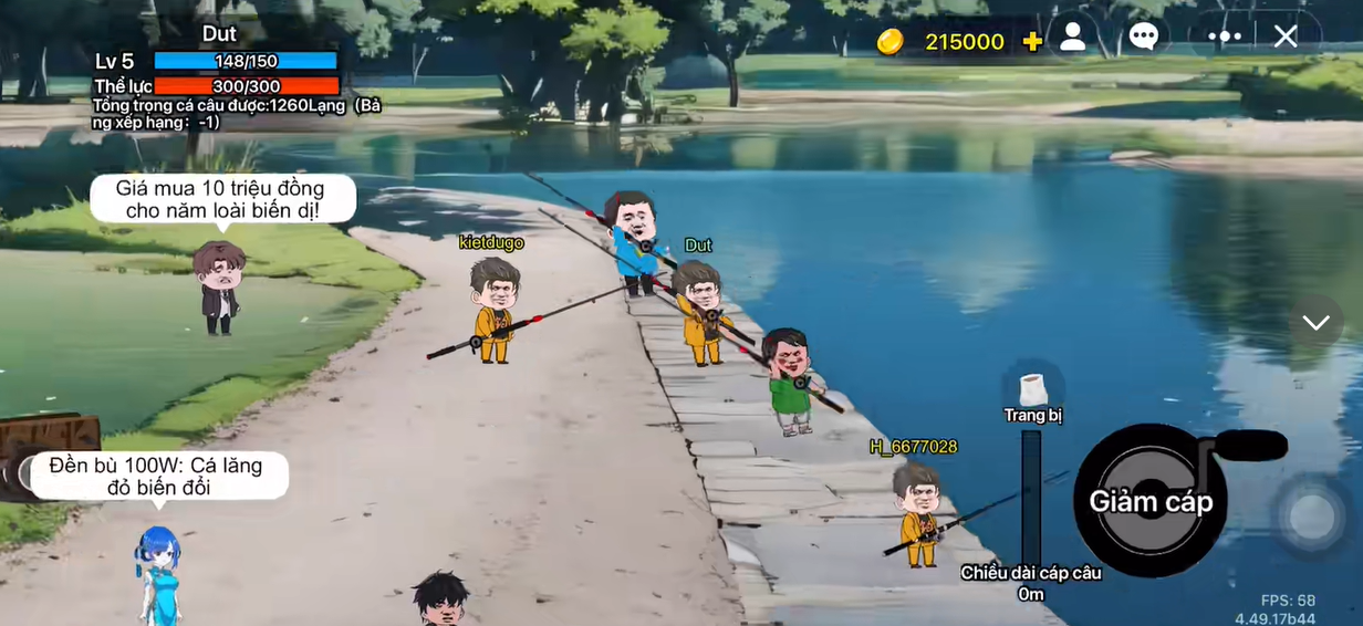 Game câu cá vạn cân đang rất hot